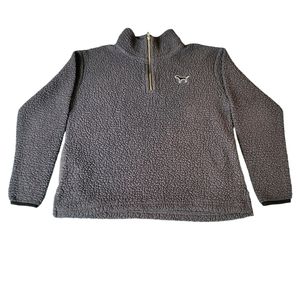Pink Victoria's Secret cozy gray sherpa fleece pullover sweatshirt size sz XS